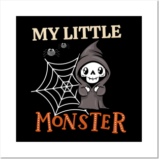 My Little Monster Funny cute Scary skull Halloween cute scary little skull Posters and Art